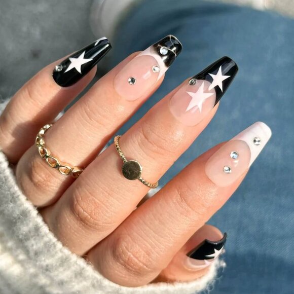GlitzAdora (2) Nails Black Pink Star & Stellar Silhouette - Picture 2 of 12